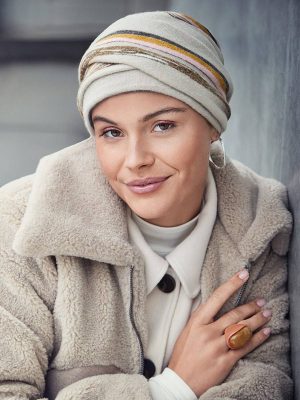 HocZoya • V Turban | Beige with Multi Stripes | 1615-4156
