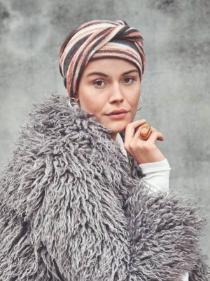 HocZoya • V Turban | Brown with Multi Stripes | 1615-4157