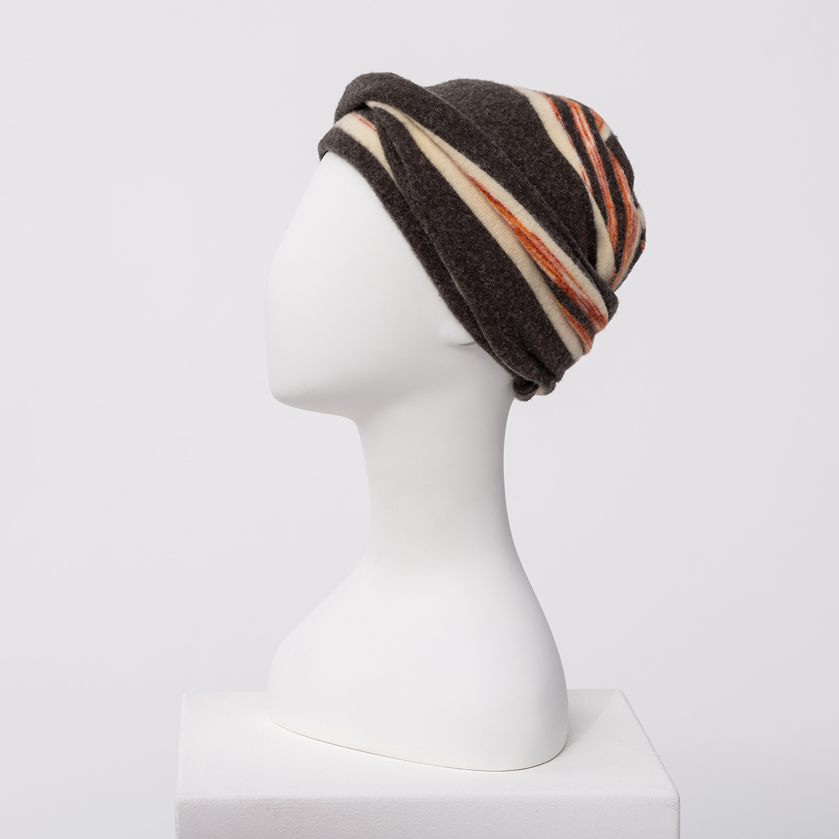 HocZoya • V Turban | Brown with Multi Stripes | 1615-4157 HocZoya • V Turban | Brown with Multi Stripes | 1615-4157